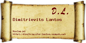 Dimitrievits Lantos névjegykártya